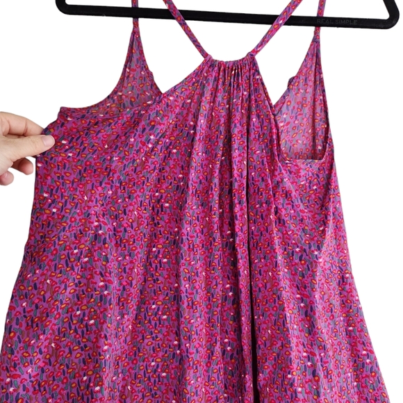 Rebecca Taylor Racerback Abstract Floral Ruffle Tank - Pink Pruple Multicolor - Picture 3 of 9